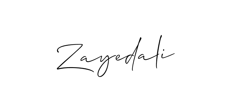 if you are searching for the best signature style for your name Zayedali. so please give up your signature search. here we have designed multiple signature styles  using Allison_Script. Zayedali signature style 2 images and pictures png