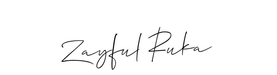 Similarly Allison_Script is the best handwritten signature design. Signature creator online .You can use it as an online autograph creator for name Zayful Ruka. Zayful Ruka signature style 2 images and pictures png