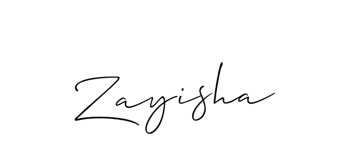 How to make Zayisha signature? Allison_Script is a professional autograph style. Create handwritten signature for Zayisha name. Zayisha signature style 2 images and pictures png