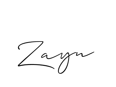 Design your own signature with our free online signature maker. With this signature software, you can create a handwritten (Allison_Script) signature for name Zayn. Zayn signature style 2 images and pictures png