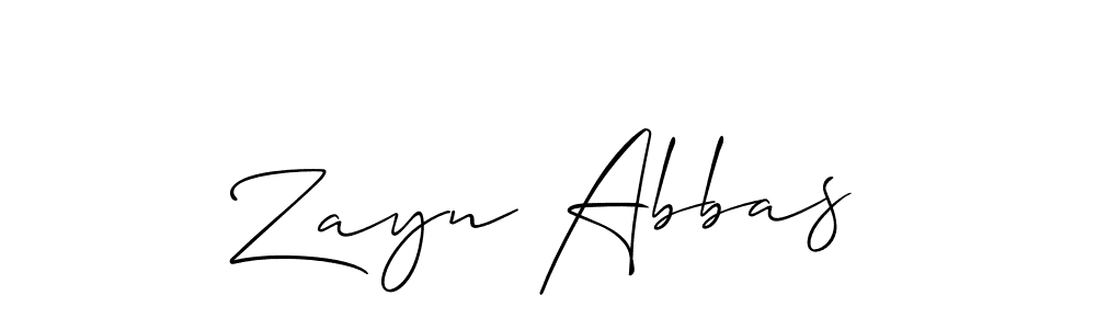 Create a beautiful signature design for name Zayn Abbas. With this signature (Allison_Script) fonts, you can make a handwritten signature for free. Zayn Abbas signature style 2 images and pictures png