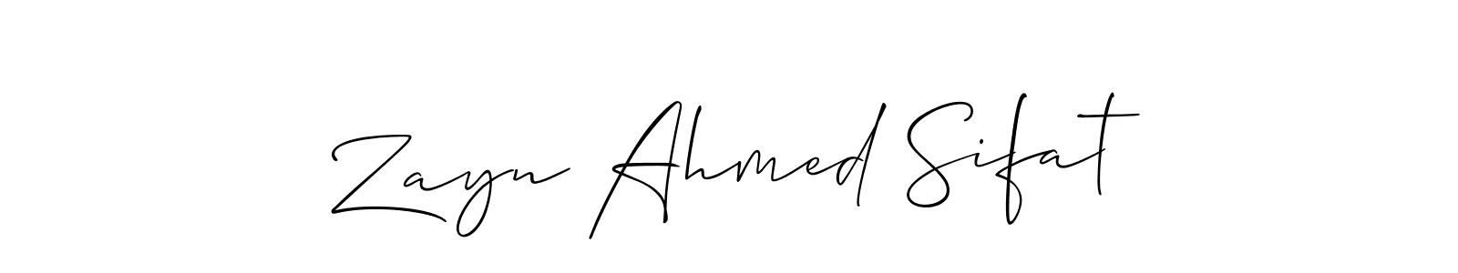 You should practise on your own different ways (Allison_Script) to write your name (Zayn Ahmed Sifat) in signature. don't let someone else do it for you. Zayn Ahmed Sifat signature style 2 images and pictures png