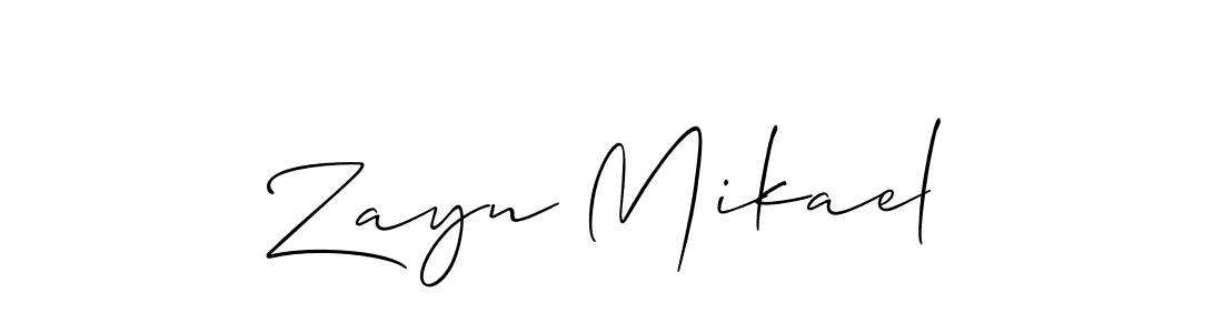 It looks lik you need a new signature style for name Zayn Mikael. Design unique handwritten (Allison_Script) signature with our free signature maker in just a few clicks. Zayn Mikael signature style 2 images and pictures png