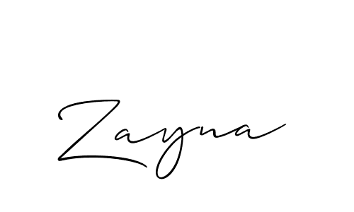 Create a beautiful signature design for name Zayna. With this signature (Allison_Script) fonts, you can make a handwritten signature for free. Zayna signature style 2 images and pictures png