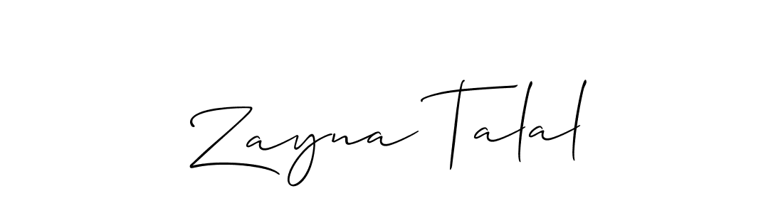 How to make Zayna Talal signature? Allison_Script is a professional autograph style. Create handwritten signature for Zayna Talal name. Zayna Talal signature style 2 images and pictures png