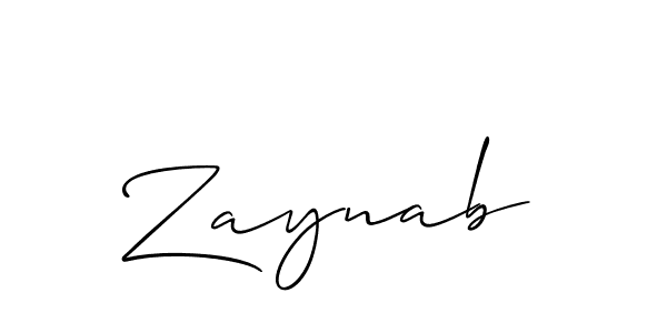 How to make Zaynab signature? Allison_Script is a professional autograph style. Create handwritten signature for Zaynab name. Zaynab signature style 2 images and pictures png