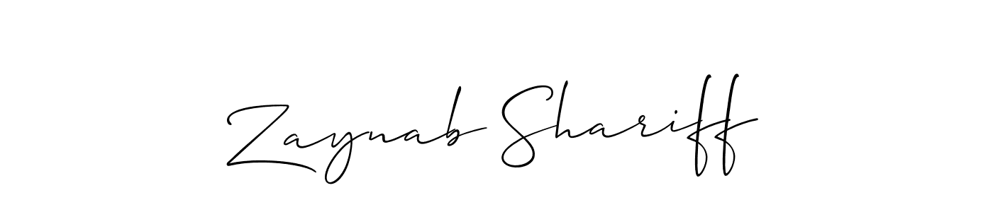 Design your own signature with our free online signature maker. With this signature software, you can create a handwritten (Allison_Script) signature for name Zaynab Shariff. Zaynab Shariff signature style 2 images and pictures png