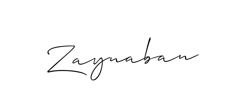 Zaynaban stylish signature style. Best Handwritten Sign (Allison_Script) for my name. Handwritten Signature Collection Ideas for my name Zaynaban. Zaynaban signature style 2 images and pictures png