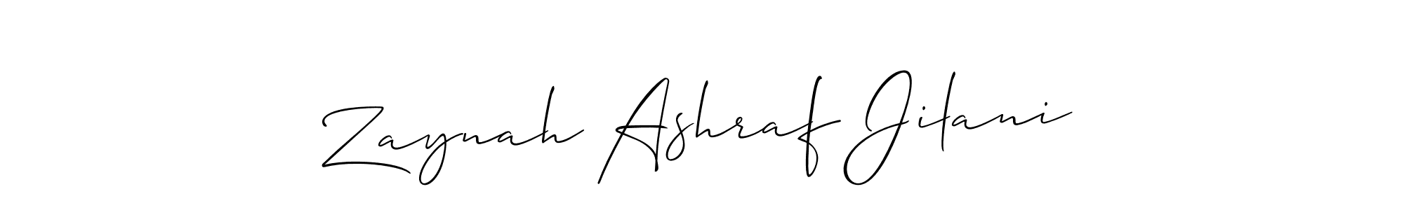 Use a signature maker to create a handwritten signature online. With this signature software, you can design (Allison_Script) your own signature for name Zaynah Ashraf Jilani. Zaynah Ashraf Jilani signature style 2 images and pictures png