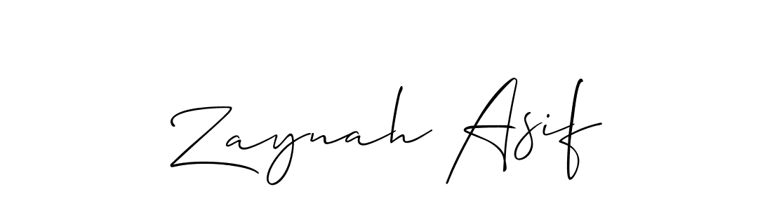 Create a beautiful signature design for name Zaynah Asif. With this signature (Allison_Script) fonts, you can make a handwritten signature for free. Zaynah Asif signature style 2 images and pictures png