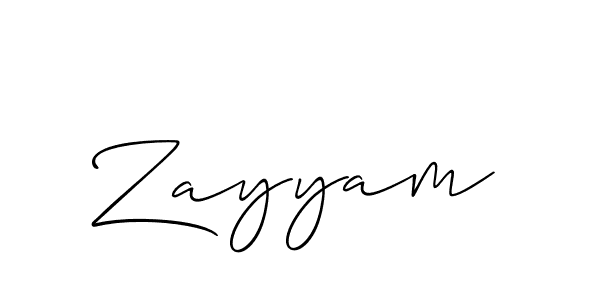 It looks lik you need a new signature style for name Zayyam. Design unique handwritten (Allison_Script) signature with our free signature maker in just a few clicks. Zayyam signature style 2 images and pictures png