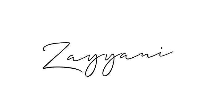 The best way (Allison_Script) to make a short signature is to pick only two or three words in your name. The name Zayyani include a total of six letters. For converting this name. Zayyani signature style 2 images and pictures png