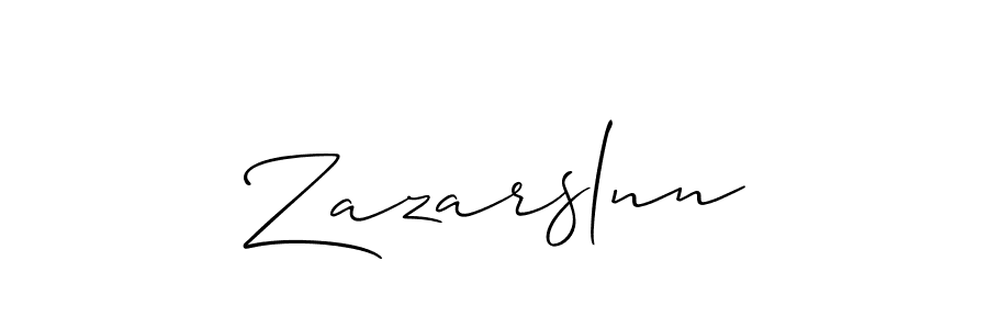if you are searching for the best signature style for your name Zazarslnn. so please give up your signature search. here we have designed multiple signature styles  using Allison_Script. Zazarslnn signature style 2 images and pictures png