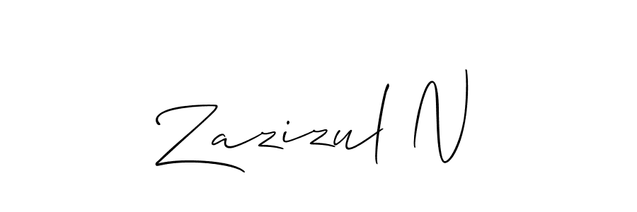 Also we have Zazizul N name is the best signature style. Create professional handwritten signature collection using Allison_Script autograph style. Zazizul N signature style 2 images and pictures png