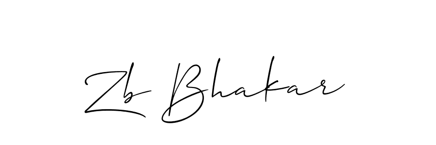 Zb Bhakar stylish signature style. Best Handwritten Sign (Allison_Script) for my name. Handwritten Signature Collection Ideas for my name Zb Bhakar. Zb Bhakar signature style 2 images and pictures png