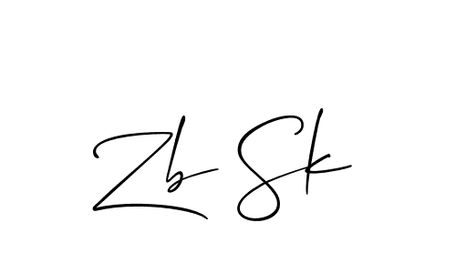 Best and Professional Signature Style for Zb Sk. Allison_Script Best Signature Style Collection. Zb Sk signature style 2 images and pictures png