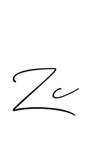 Make a beautiful signature design for name Zc. With this signature (Allison_Script) style, you can create a handwritten signature for free. Zc signature style 2 images and pictures png