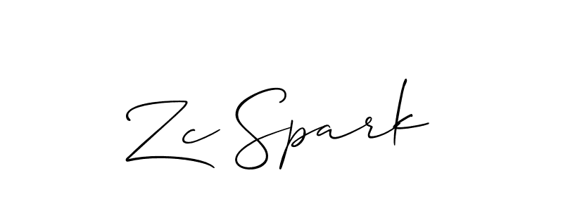 Also we have Zc Spark name is the best signature style. Create professional handwritten signature collection using Allison_Script autograph style. Zc Spark signature style 2 images and pictures png