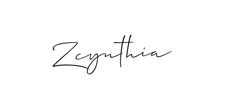 Design your own signature with our free online signature maker. With this signature software, you can create a handwritten (Allison_Script) signature for name Zcynthia. Zcynthia signature style 2 images and pictures png