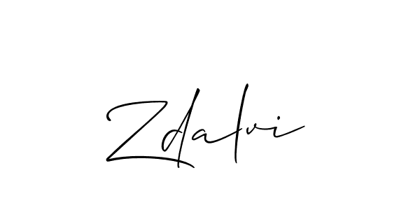 Make a beautiful signature design for name Zdalvi. With this signature (Allison_Script) style, you can create a handwritten signature for free. Zdalvi signature style 2 images and pictures png