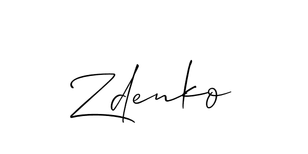 Make a beautiful signature design for name Zdenko. With this signature (Allison_Script) style, you can create a handwritten signature for free. Zdenko signature style 2 images and pictures png