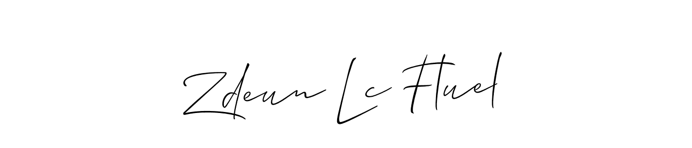 Allison_Script is a professional signature style that is perfect for those who want to add a touch of class to their signature. It is also a great choice for those who want to make their signature more unique. Get Zdeun Lc Fluel name to fancy signature for free. Zdeun Lc Fluel signature style 2 images and pictures png