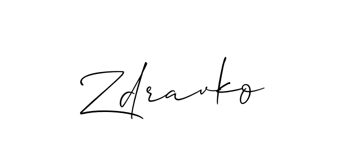 How to make Zdravko name signature. Use Allison_Script style for creating short signs online. This is the latest handwritten sign. Zdravko signature style 2 images and pictures png
