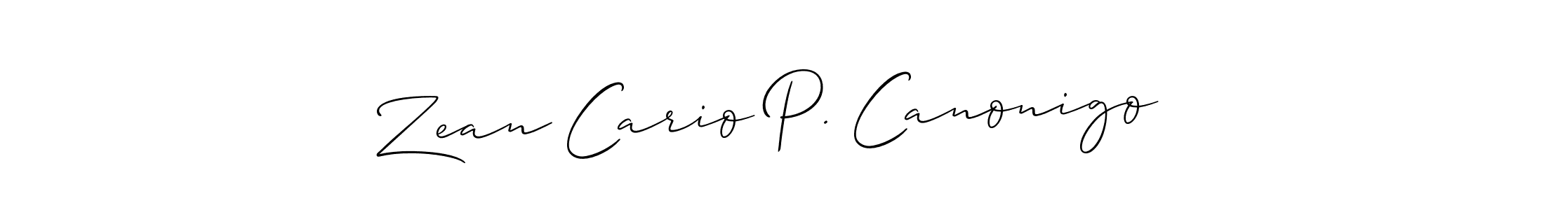 You should practise on your own different ways (Allison_Script) to write your name (Zean Cario P. Canonigo) in signature. don't let someone else do it for you. Zean Cario P. Canonigo signature style 2 images and pictures png
