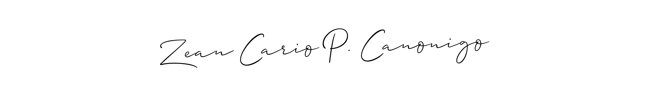 The best way (Allison_Script) to make a short signature is to pick only two or three words in your name. The name Zean Cario P. Canonigo include a total of six letters. For converting this name. Zean Cario P. Canonigo signature style 2 images and pictures png