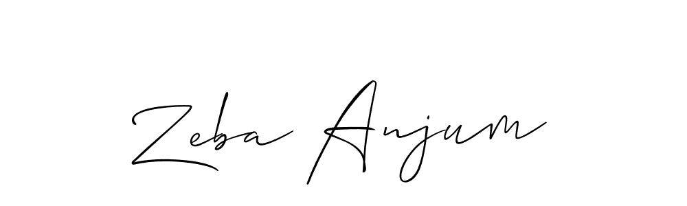 How to make Zeba Anjum name signature. Use Allison_Script style for creating short signs online. This is the latest handwritten sign. Zeba Anjum signature style 2 images and pictures png