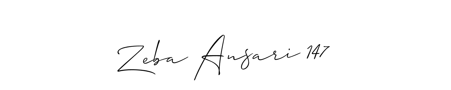 Allison_Script is a professional signature style that is perfect for those who want to add a touch of class to their signature. It is also a great choice for those who want to make their signature more unique. Get Zeba Ansari 147 name to fancy signature for free. Zeba Ansari 147 signature style 2 images and pictures png