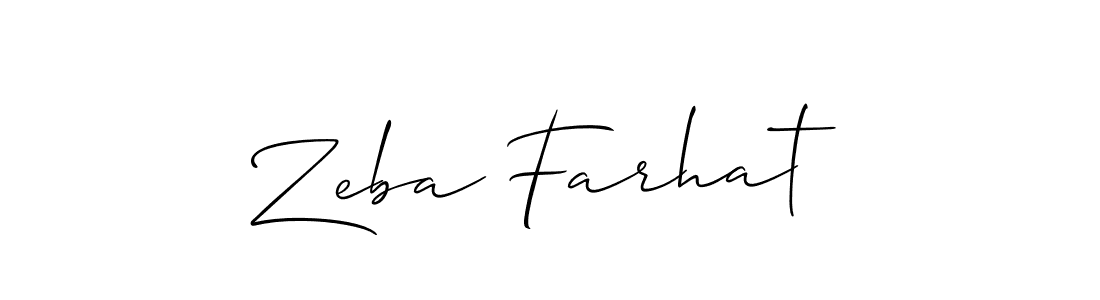 You should practise on your own different ways (Allison_Script) to write your name (Zeba Farhat) in signature. don't let someone else do it for you. Zeba Farhat signature style 2 images and pictures png