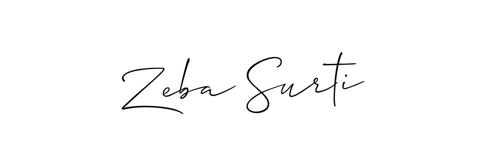 You should practise on your own different ways (Allison_Script) to write your name (Zeba Surti) in signature. don't let someone else do it for you. Zeba Surti signature style 2 images and pictures png