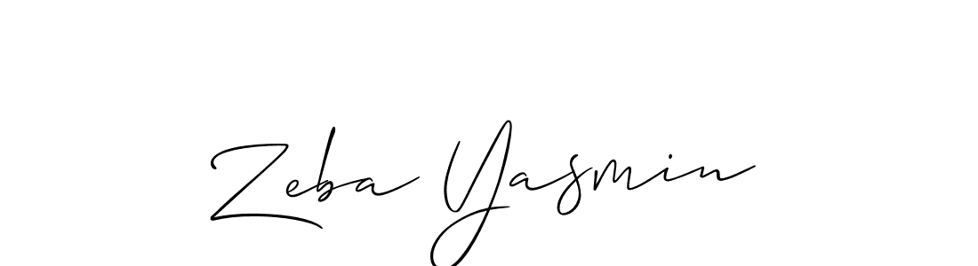 Also we have Zeba Yasmin name is the best signature style. Create professional handwritten signature collection using Allison_Script autograph style. Zeba Yasmin signature style 2 images and pictures png