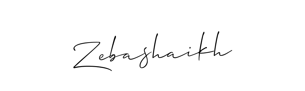 It looks lik you need a new signature style for name Zebashaikh. Design unique handwritten (Allison_Script) signature with our free signature maker in just a few clicks. Zebashaikh signature style 2 images and pictures png