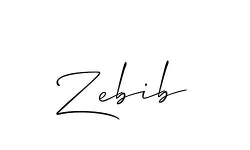 Design your own signature with our free online signature maker. With this signature software, you can create a handwritten (Allison_Script) signature for name Zebib. Zebib signature style 2 images and pictures png