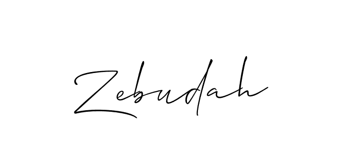 The best way (Allison_Script) to make a short signature is to pick only two or three words in your name. The name Zebudah include a total of six letters. For converting this name. Zebudah signature style 2 images and pictures png