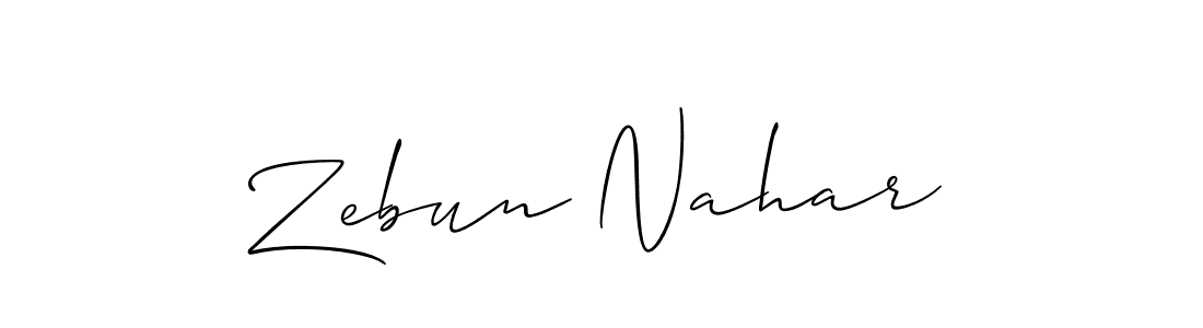 Zebun Nahar stylish signature style. Best Handwritten Sign (Allison_Script) for my name. Handwritten Signature Collection Ideas for my name Zebun Nahar. Zebun Nahar signature style 2 images and pictures png