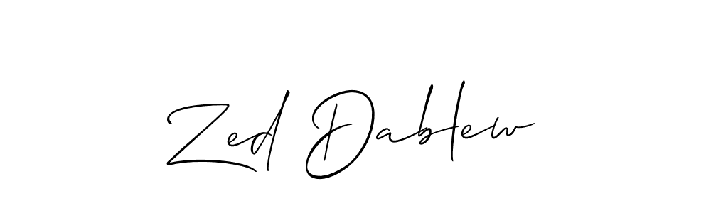 Create a beautiful signature design for name Zed Dablew. With this signature (Allison_Script) fonts, you can make a handwritten signature for free. Zed Dablew signature style 2 images and pictures png