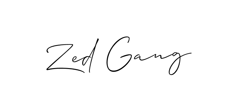 It looks lik you need a new signature style for name Zed Gang. Design unique handwritten (Allison_Script) signature with our free signature maker in just a few clicks. Zed Gang signature style 2 images and pictures png