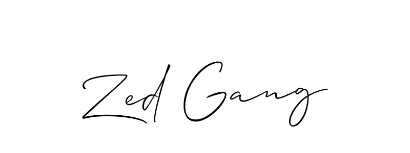 Also we have Zed Gang name is the best signature style. Create professional handwritten signature collection using Allison_Script autograph style. Zed Gang signature style 2 images and pictures png