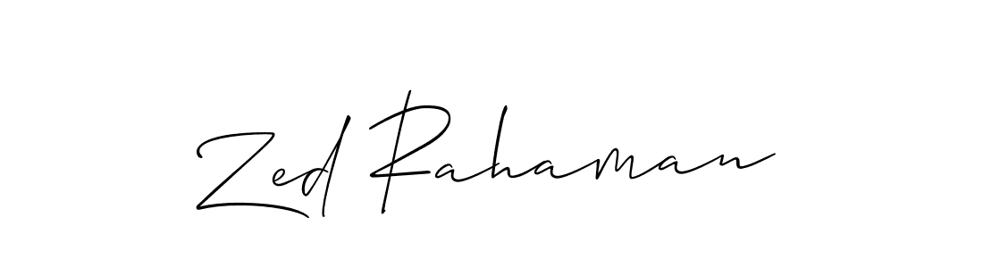 Zed Rahaman stylish signature style. Best Handwritten Sign (Allison_Script) for my name. Handwritten Signature Collection Ideas for my name Zed Rahaman. Zed Rahaman signature style 2 images and pictures png