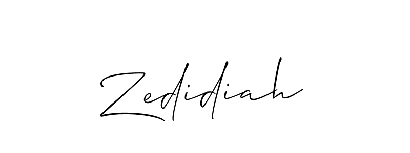 Use a signature maker to create a handwritten signature online. With this signature software, you can design (Allison_Script) your own signature for name Zedidiah. Zedidiah signature style 2 images and pictures png