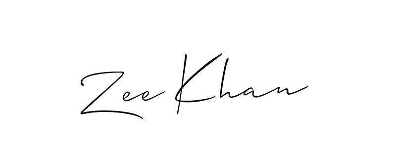 Also we have Zee Khan name is the best signature style. Create professional handwritten signature collection using Allison_Script autograph style. Zee Khan signature style 2 images and pictures png