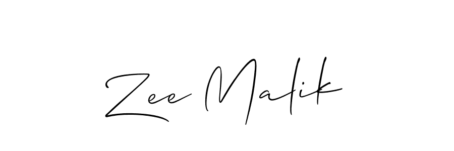 The best way (Allison_Script) to make a short signature is to pick only two or three words in your name. The name Zee Malik include a total of six letters. For converting this name. Zee Malik signature style 2 images and pictures png