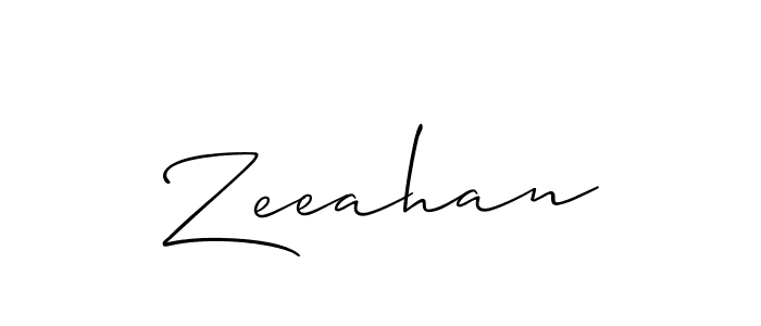 Zeeahan stylish signature style. Best Handwritten Sign (Allison_Script) for my name. Handwritten Signature Collection Ideas for my name Zeeahan. Zeeahan signature style 2 images and pictures png
