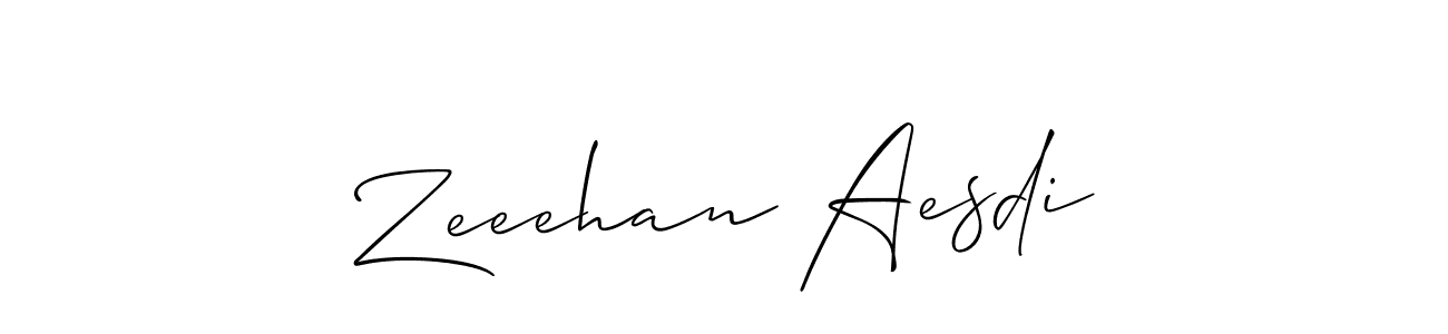 How to make Zeeehan Aesdi signature? Allison_Script is a professional autograph style. Create handwritten signature for Zeeehan Aesdi name. Zeeehan Aesdi signature style 2 images and pictures png