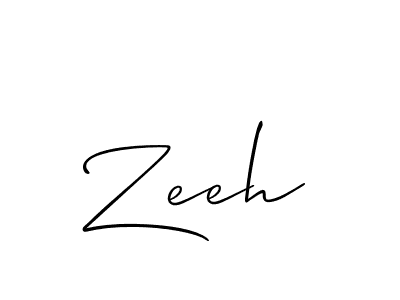 Zeeh stylish signature style. Best Handwritten Sign (Allison_Script) for my name. Handwritten Signature Collection Ideas for my name Zeeh. Zeeh signature style 2 images and pictures png