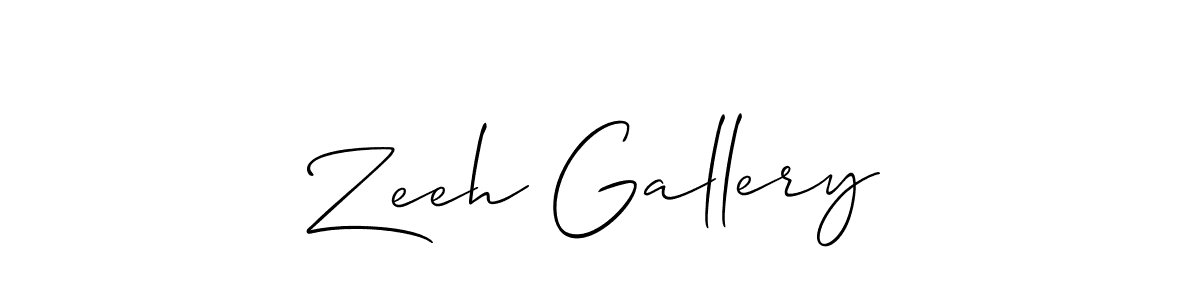 Make a beautiful signature design for name Zeeh Gallery. With this signature (Allison_Script) style, you can create a handwritten signature for free. Zeeh Gallery signature style 2 images and pictures png