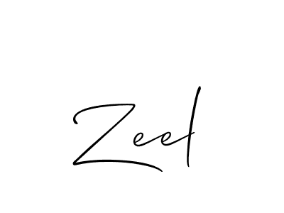 Make a beautiful signature design for name Zeel. With this signature (Allison_Script) style, you can create a handwritten signature for free. Zeel signature style 2 images and pictures png